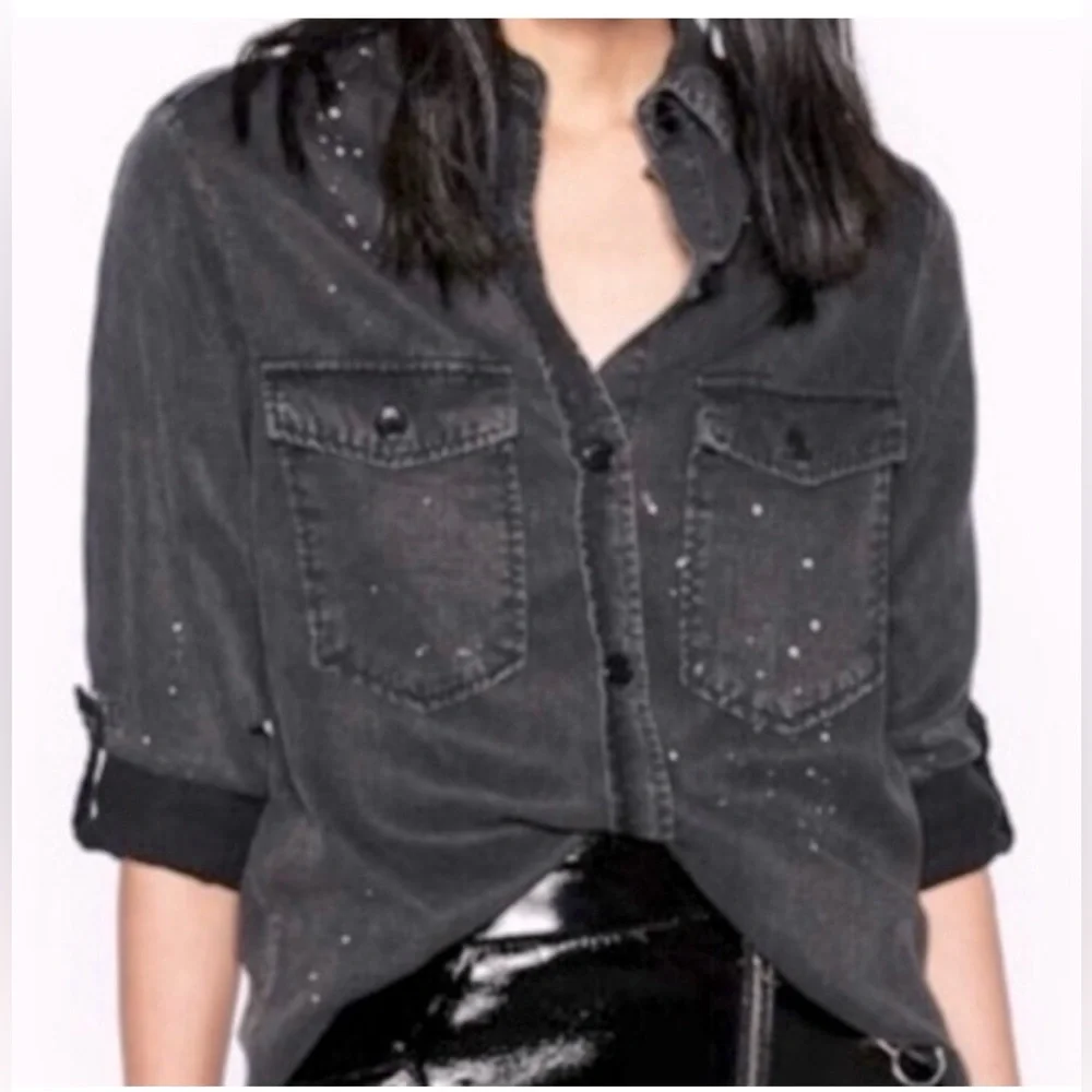 American Eagle Boyfriend Fit Paint
Splatter Button Down-EUC Sz XS-Oversized - Picture 3 of 7